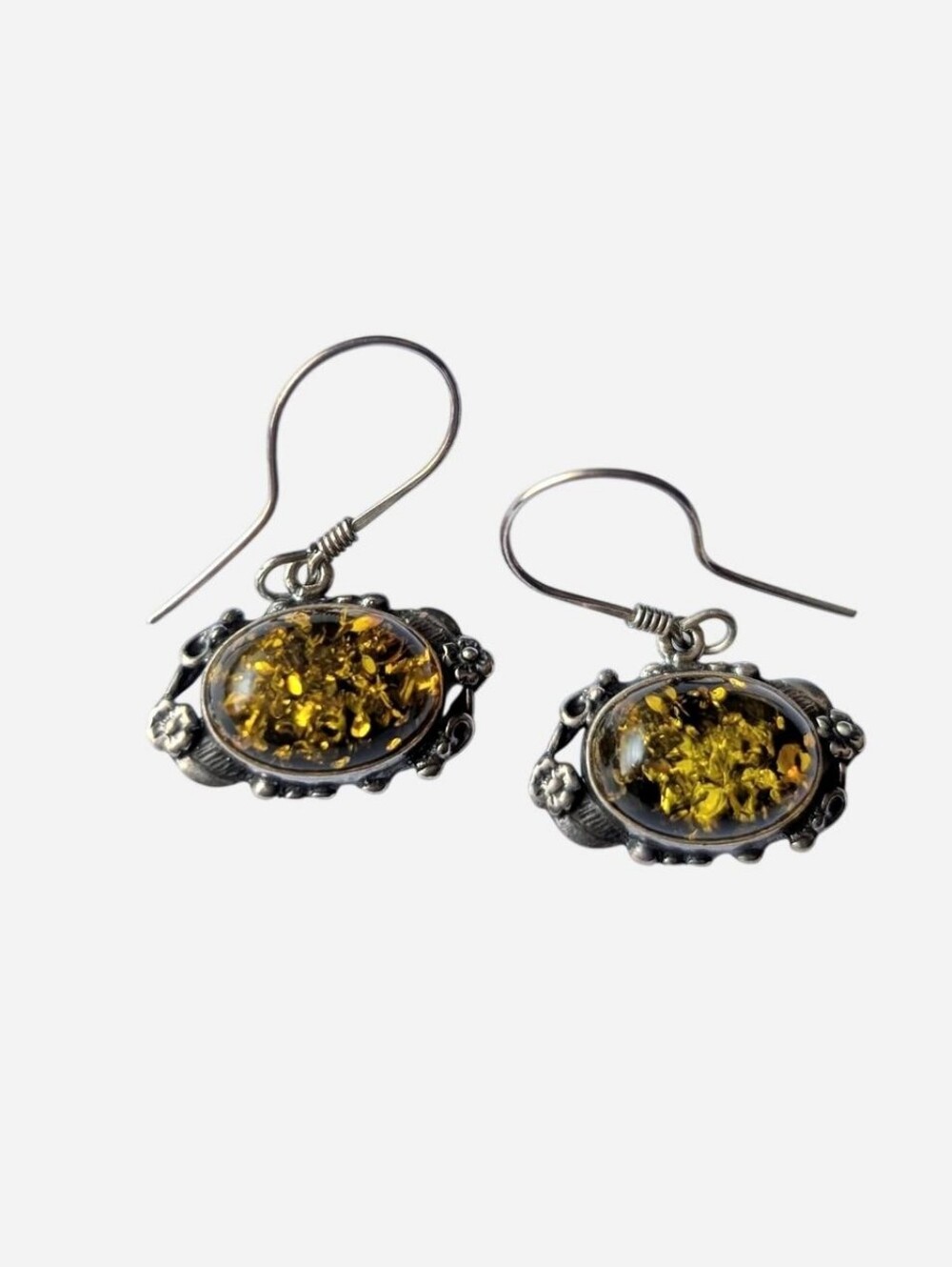 Valerio Poland V8 amber earrings Sterling silver Stamped V-8 925